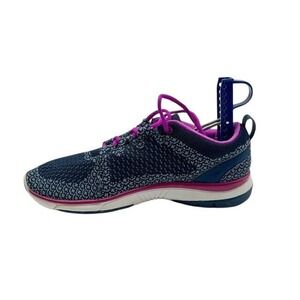 Vionic Sierra Running Shoes Women's Size 7 Navy Purple Knit Athletic Sneakers